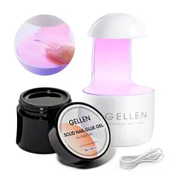 GELLEN Nail Glue Gel Kit with UV Light for Salon - Quality Manicure (Nail glue UV lamp)