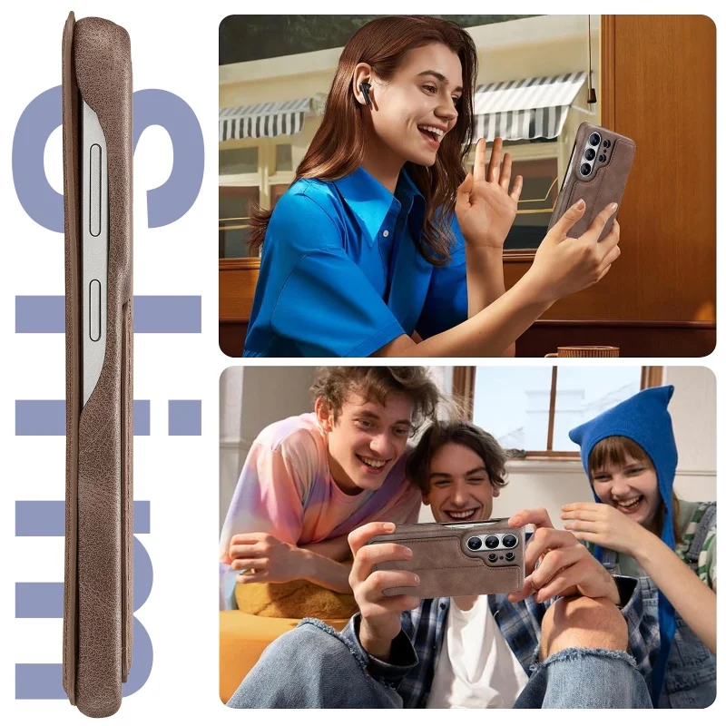 Premium Magnetic Leather Wallet Phone Case with Card Slots Cover