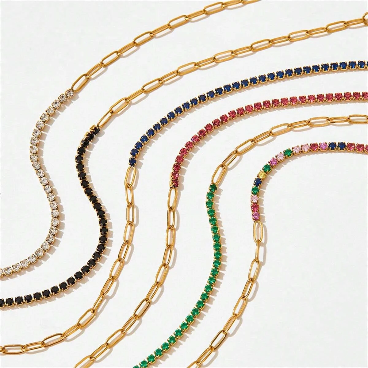 سوار من الفولاذ المقاوم للصدأ مطلي بالذهب للنساء ،...