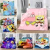 Cartoon Funny S-SpongeBobS Printed Blanket Picnic Blankets Warm Blanket Soft and Comfortable Blanket Home Travel Birthday Gift 1
