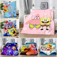 Cartoon Funny S-SpongeBobS Printed Blanket Picnic Blankets Warm Blanket Soft and Comfortable Blanket Home Travel Birthday Gift 1