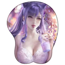 

Genshin Impact 3D Oppai Mouse Pad with Wrist Rest Ganyu Keqing Paimon Fischl Silicone Gel Sexy Mouse Mat Mousepad