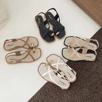 Sandales à fond plat de Style français pour femmes, vêtements d'extérieur d'été, pantoufles de Style romain en PVC de haute qualité pour adultes, nouvelle collection 2024 4