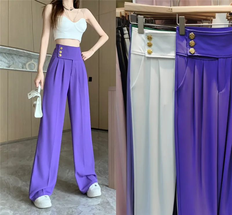

2023 High Street High Waist Straight Casual Wide Leg Pants