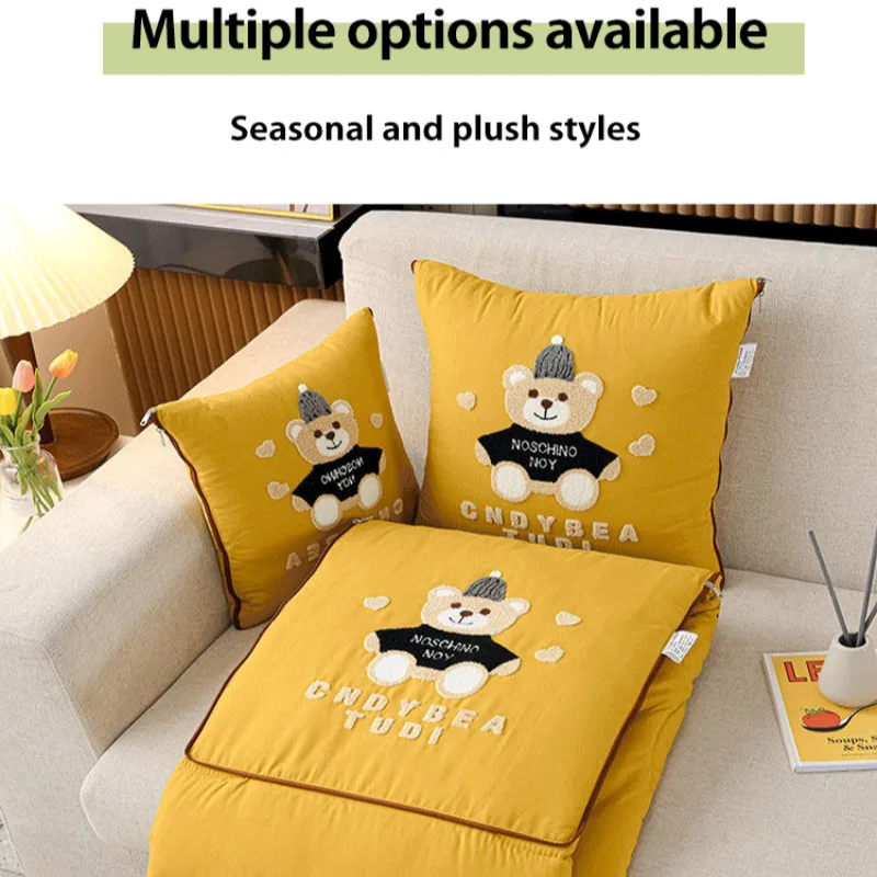 Pillow Quilt Foldable dual-use blanket combo Car Cushion Pillow Nap Blanket Air Conditioning Blanket 2