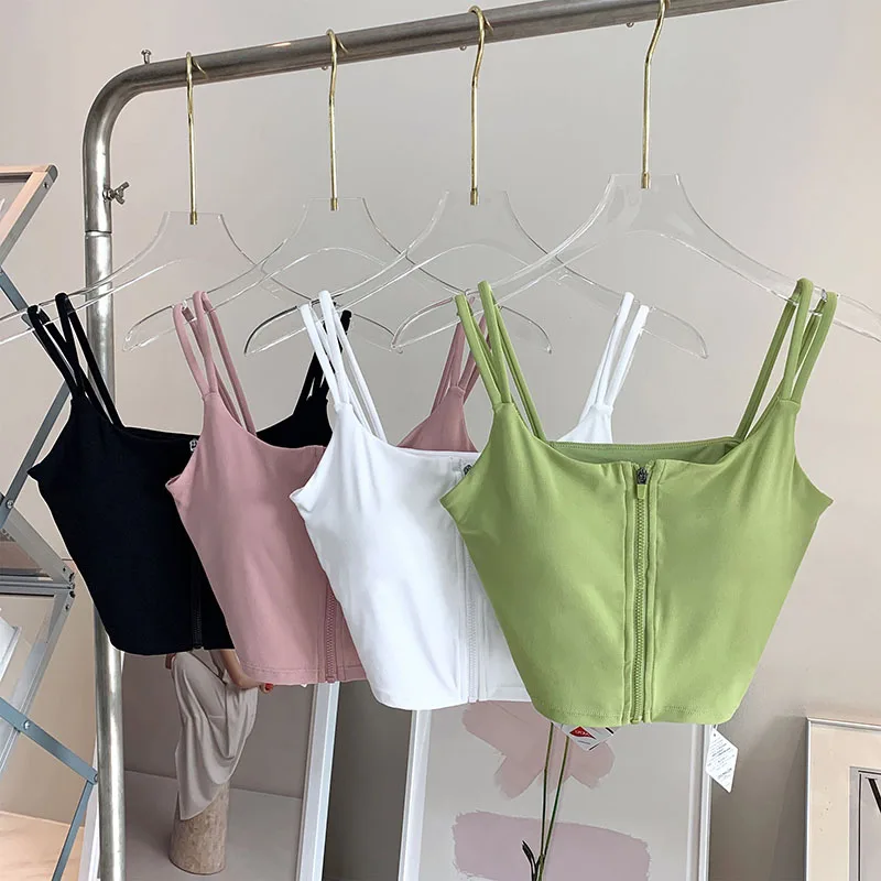

Zipper Front Yoga Vest Fitness Women's Underwear Training Yoga Wear Stretchy Fitness Workout Shockproof Yoga Bra