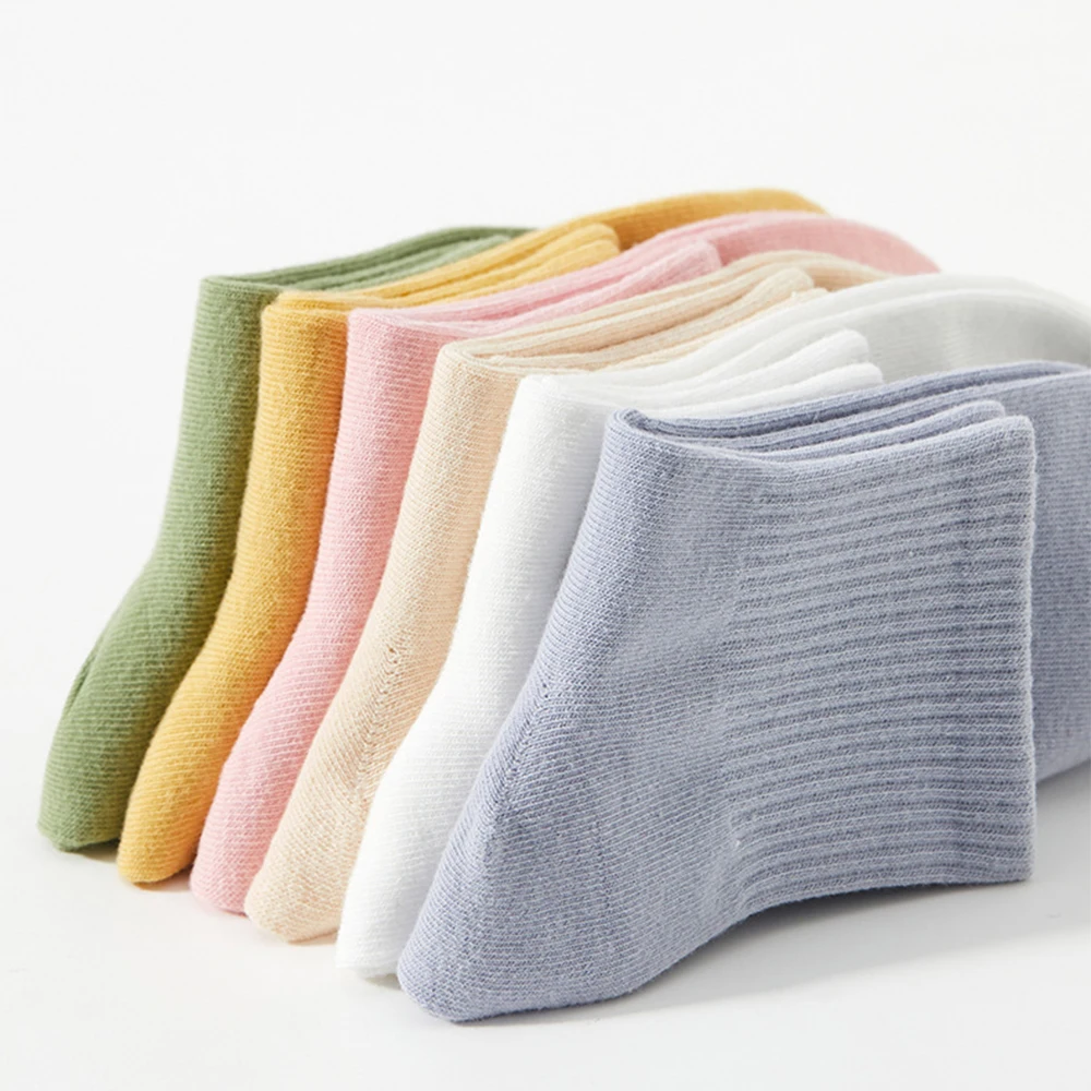 Description Picture 4 of item3 Pairs Women 100% Cotton Socks Spring Summer Casual Short Socks Deodorization Comfortable Solid Color Sports Socks Fast Send