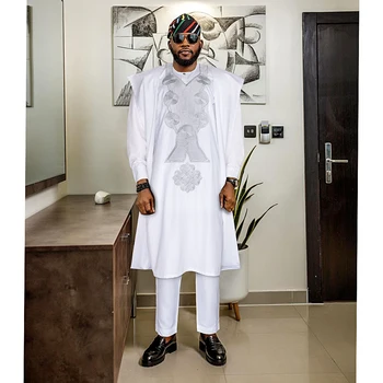 Kunle Embroidered Dashiki Agbada Outfit