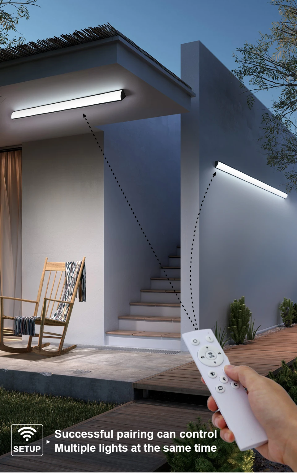 Minimalist Waterproof Outdoor LED Strip Lights - Front View