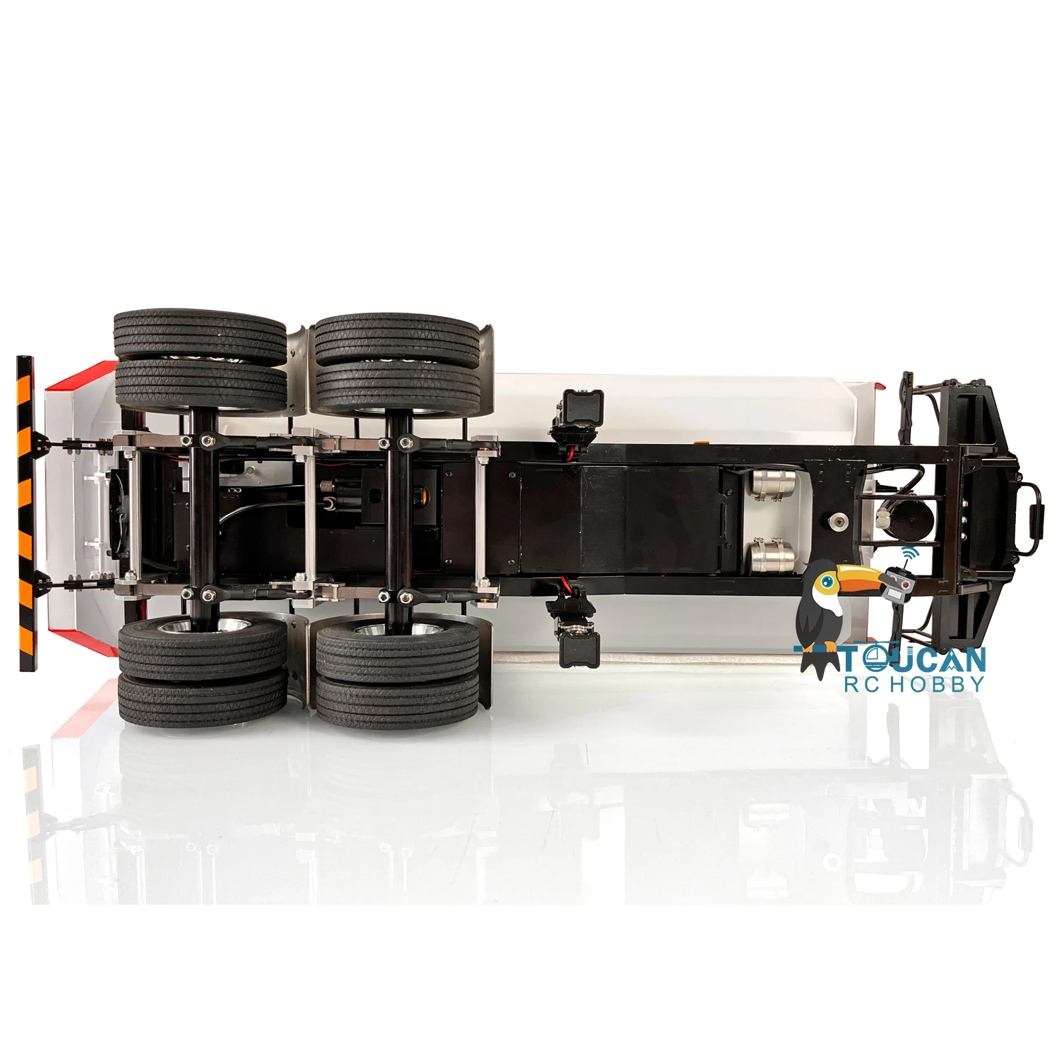 LESU RC Metal Hydraulic Dump Trailer with Light Set for 1/14 RC Tractor Truck DIY Remote Control Construction Car Model THZH1305 6