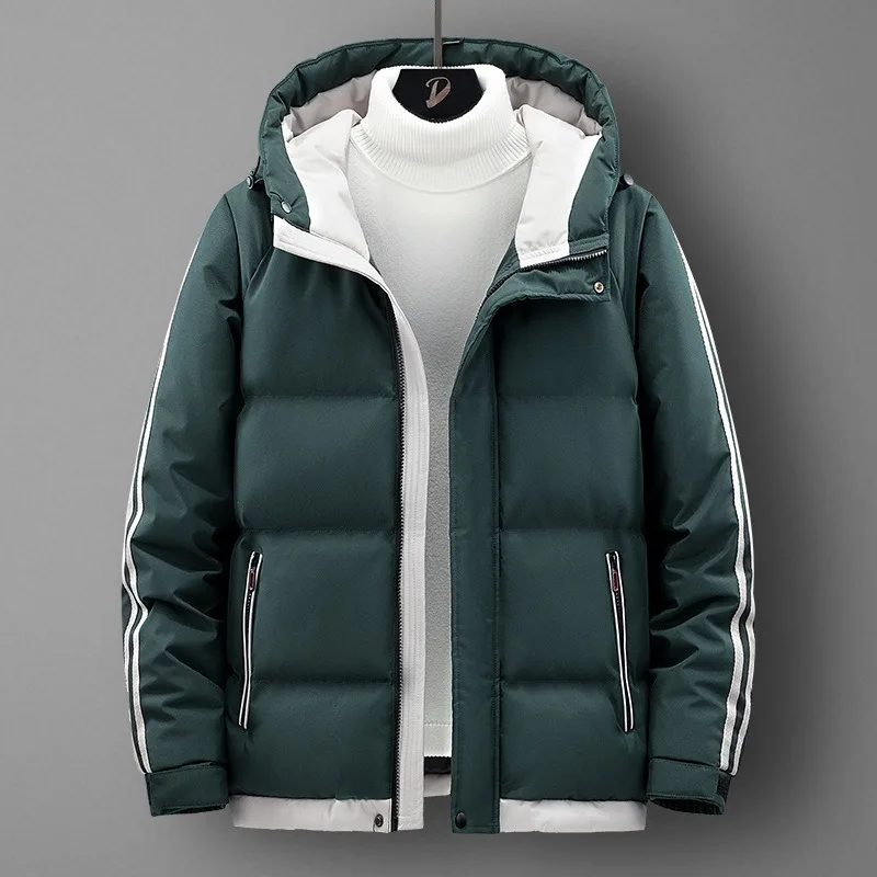 Men's cotton jacket, new trendy brand work clothes, hooded men's cotton jacket, winter thickened cold-proof clothes