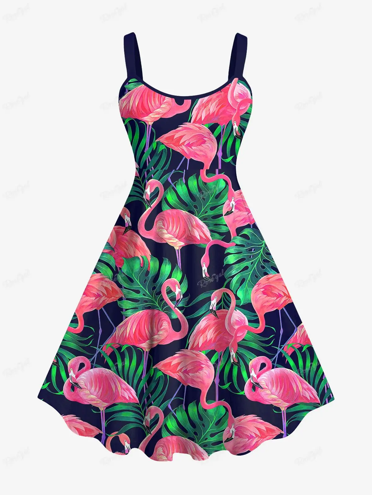 knee length dresses for ladies Pink Flamingo  Skater Dress 