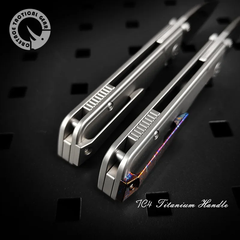 CRETACE KNIVES DUKE SERIES N690 FOLDING BLADE TC4 TITANIUM KNIFE High End Collection EDC Self Defense Folding Blade Pocketknife 5