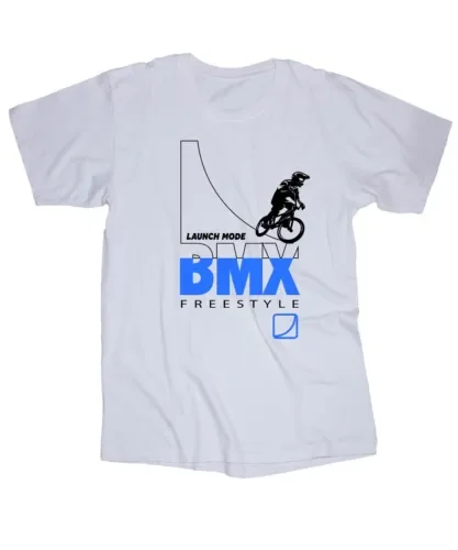 Launch Mode Bmx Freestyle Maglietta Bianca Gt Haro Mongoose Se Bikes Skyway Redline Maniche Lunghe O Corte