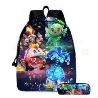 2 pz/set Anime Pikachu Pokemon Stampa Zaino Scuola Pikachu Ragazzi Ragazze Moda Laptop Zaino di Grande Capacità per I Regali 45