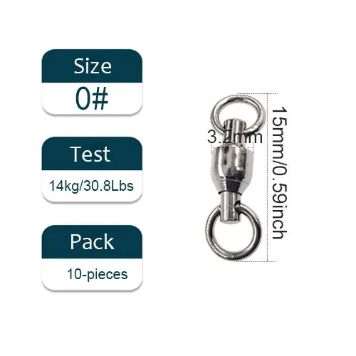 5-10pcs Fishing Swivels Ball Bearing Swivels with Solid Ring Bass Saltwater  Fishing Tackle Big Game