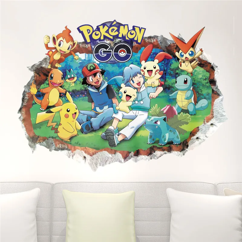 Wall Sticker Cartoon Pok&eacute;mon Pikachu For Kids Room Living Room Bedroom Door