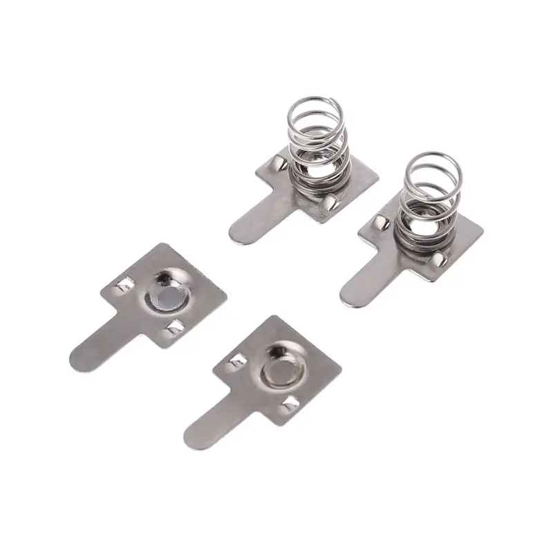 

co530 100 Pcs AA AAA Battery Silver Metal Battery Spring & Plate Set 9x8mm/0.35"x0.31"