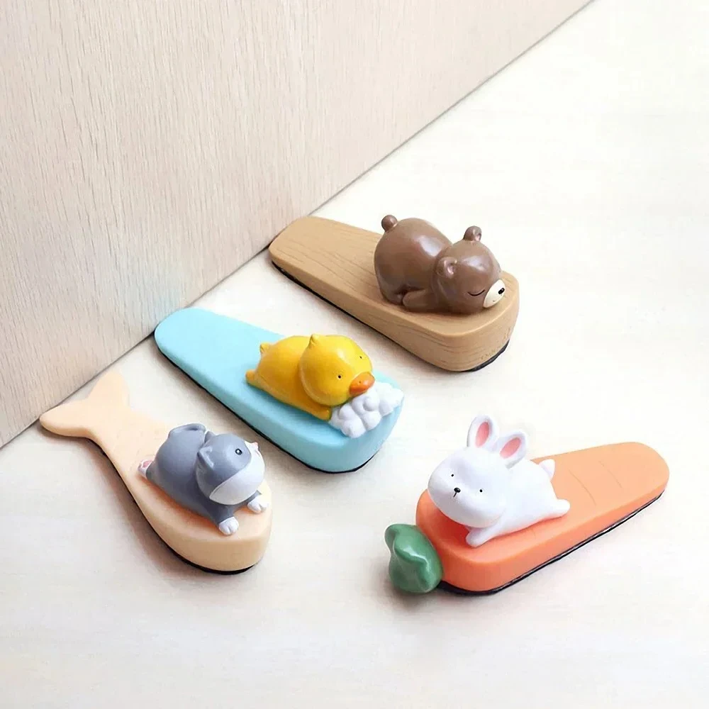 Door Stopper Cartoon PVC Cute Animal Windproof Anti-Collision Silent Home Decoration Ornaments