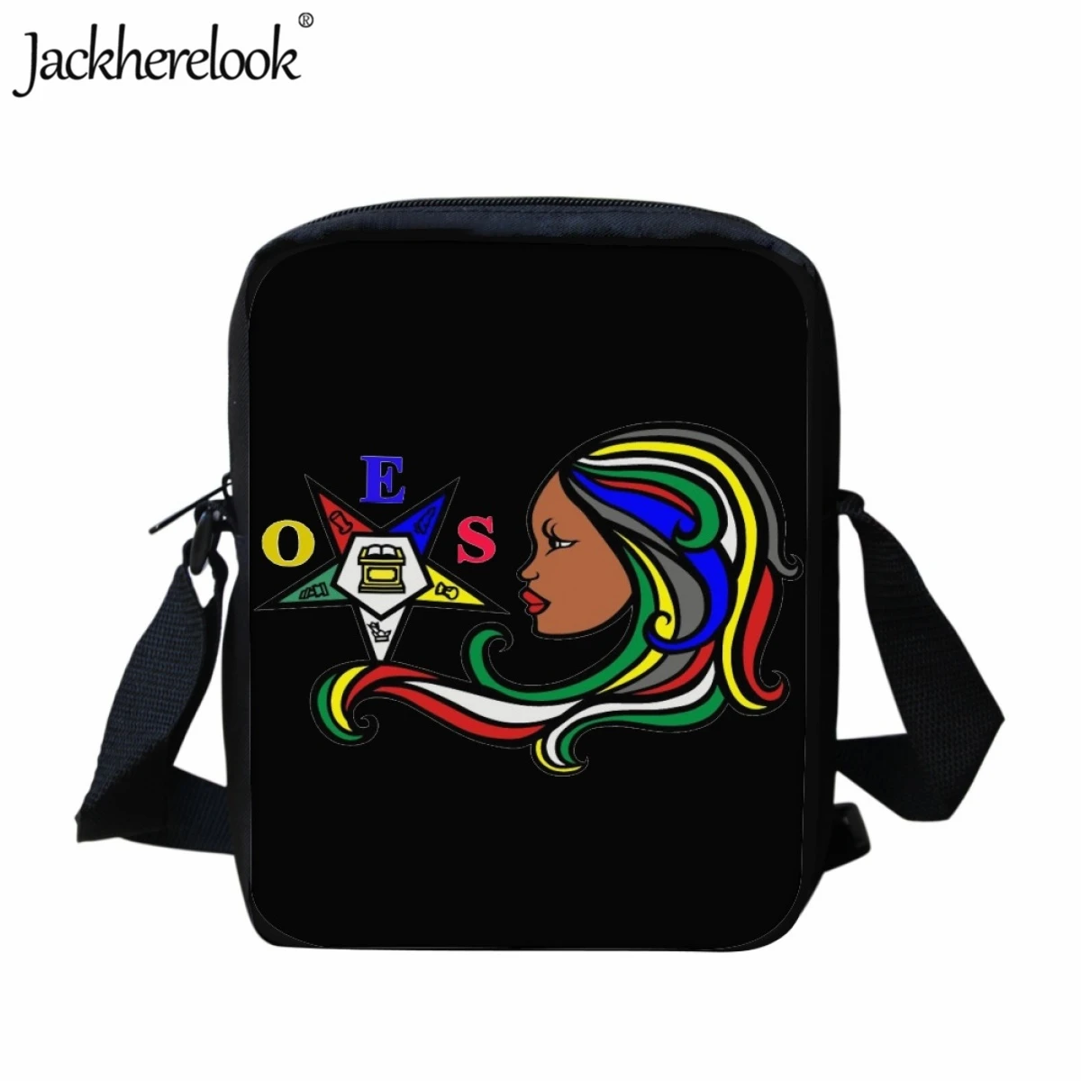 Jackherelook-Bolsa Crossbody Ajustável para Mulheres, Bolsa Mensageiro Impressa, Bolsa de Ombro Pequena, Irmandade Feminina, Ordem da Estrela do Oriente