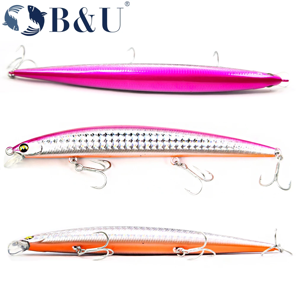 Description Picture 6 of itemB&U 125mm 145mm Floating Saltwater Fishing Lure Jerkbait Tungsten Moving Systerm Long Cast Wobbler Minnow Bass Pike Tackle