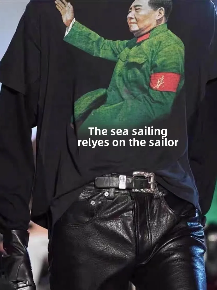 Waed Loose Long Sve T-irt Fake Two-Piece Digital Print Youth Casual Sle Breathable Cotton Crew Ne T-irt for Teens