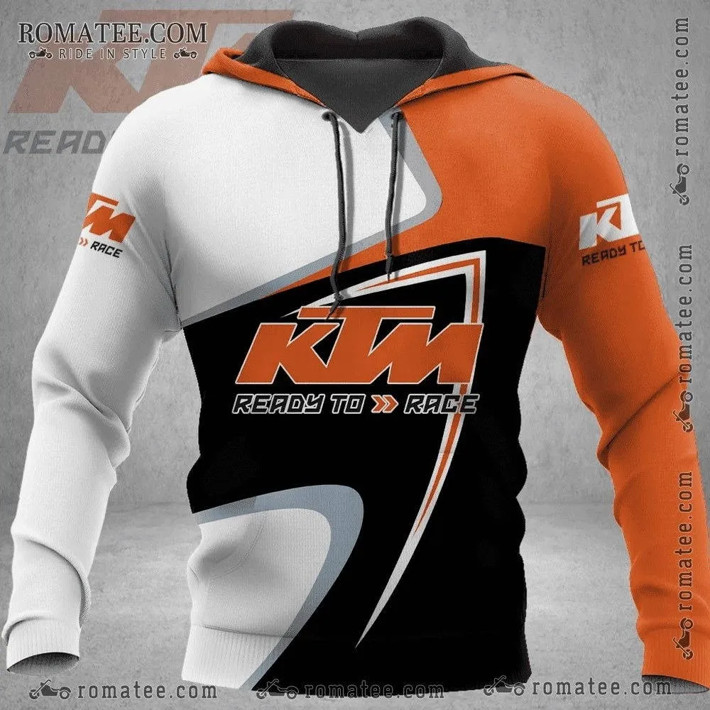 Long Sleeves KTM 3D Printed Pattern Drawstring Hoodies Fashion Comfortable Motorcycle Motocross Riding Hoodies motocross jersey
