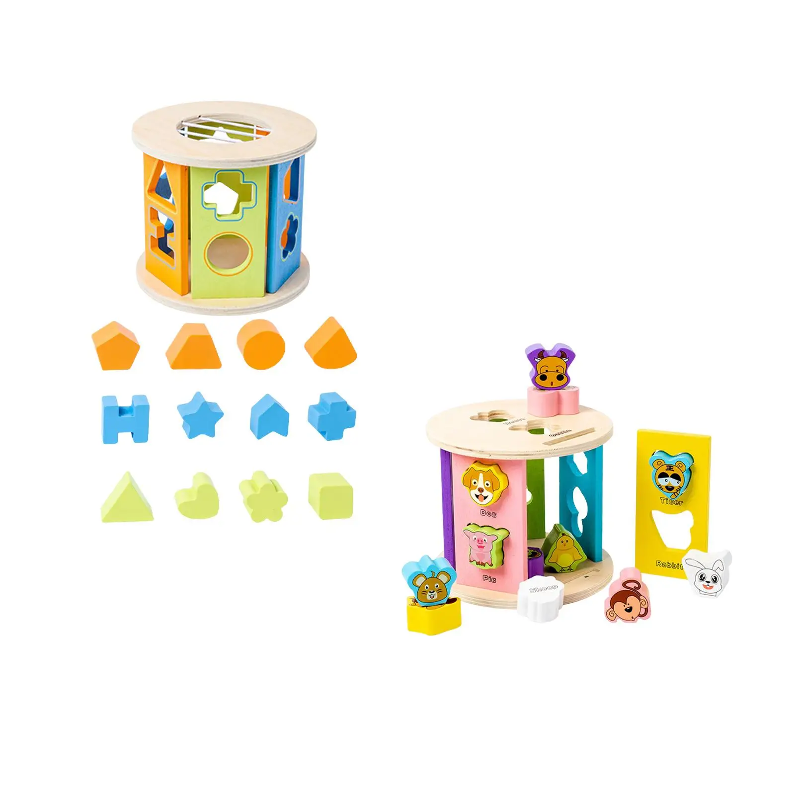 

Wooden Shape Sorter Toy Building Blocks Develop Motor Skill Early Educational