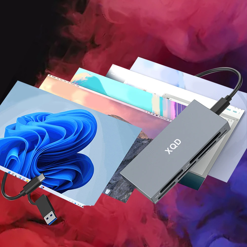 G/M 시리즈용 올인원 메모리 카드 리더, USB C 3.0, XQD, SD, TF, MS, XD, CF 리더, 메모리 카드 어댑터, 6 in 1