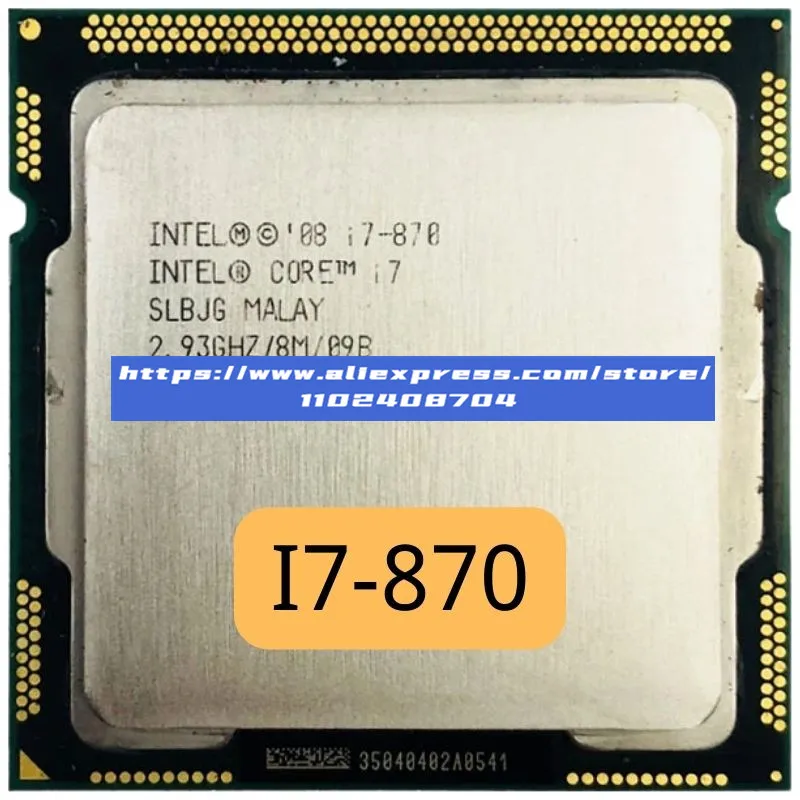 Processore Intel Core I7 870 Quad Core 2.93Ghz 95W Lga 1156 8M Cache Cpu Desktop