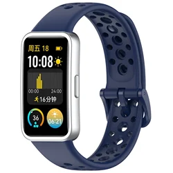 Sport Breathable Silicone Strap - Replacement Bracelet Accessory - Huawei Band 8 (15 Original Blue)
