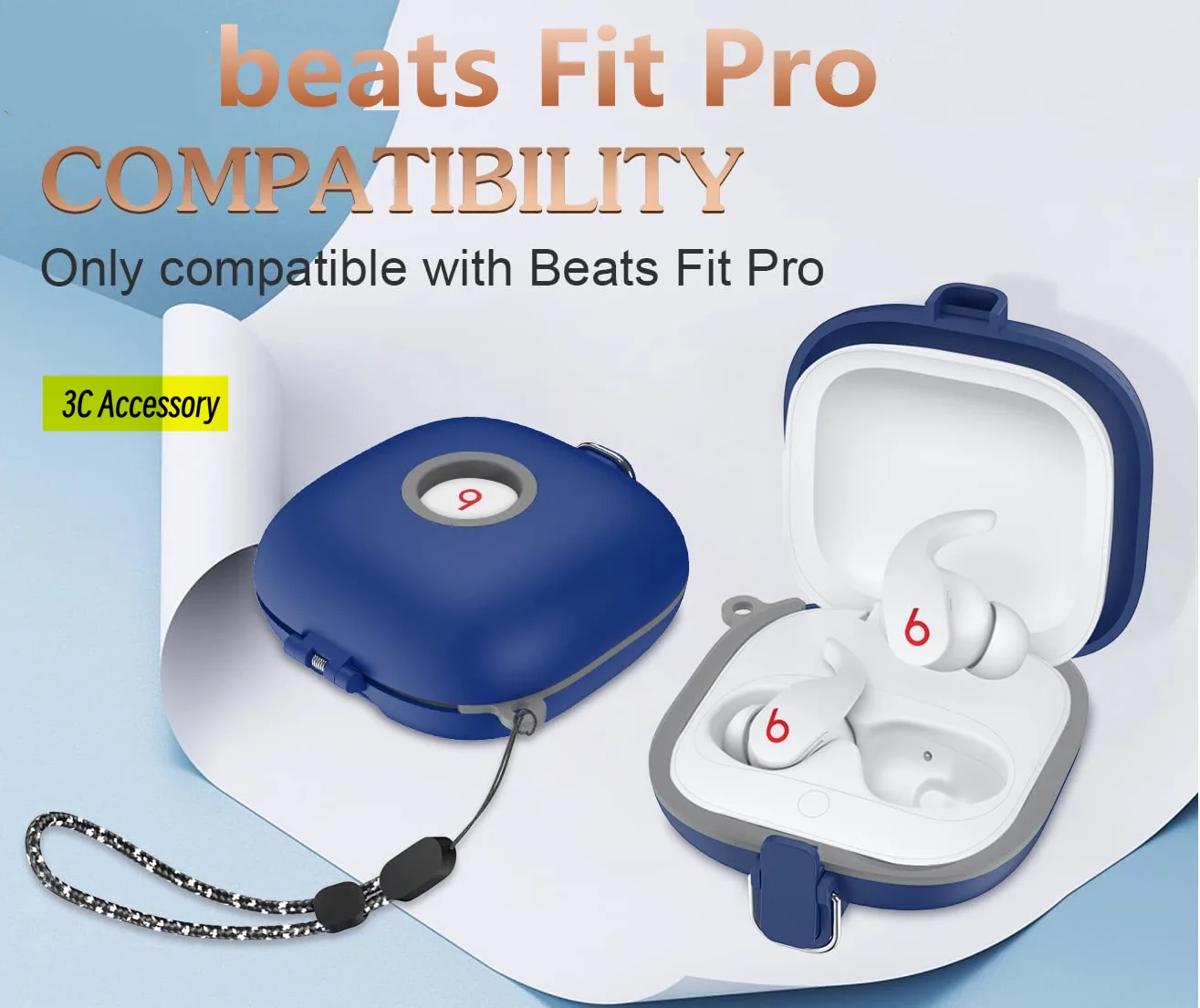 [Upgrade Lock] Case for Beats Fit Pro Shockproof Protective Cover with