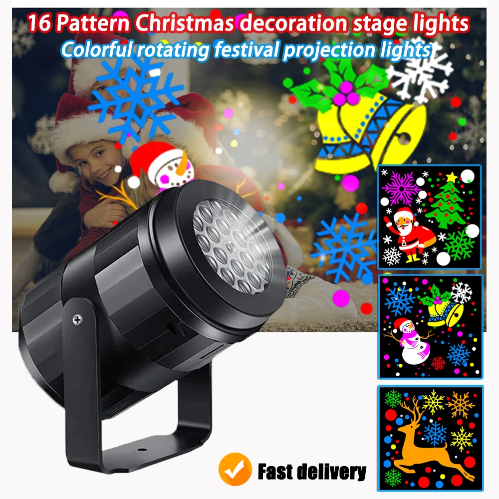 2024 Led Rotating Projector Dance Desk Lights Christmas 16 Pattern