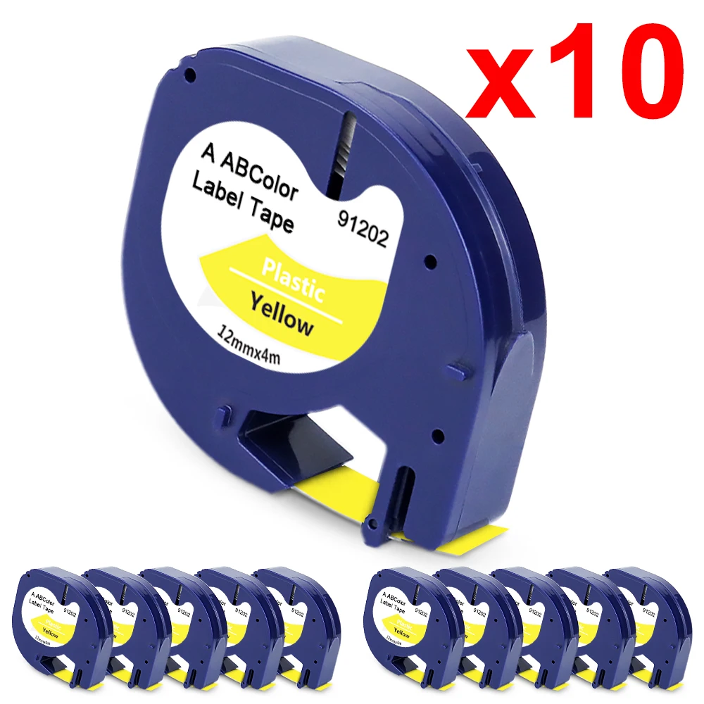 10 Pz 91201 91202 Compatibile Dymo Letratag 12267 91202 91203 91204 91205 12Mm Nastro Per Etichette Per Stampante Per Etichette Dymo Letratag Lt100H