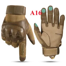  New Touch Screen Men Motorcycle Gloves PU Leather Full Finger Glove Airsoft Paintball Bicycle Hunting Hiking Cycling Men Mittens 