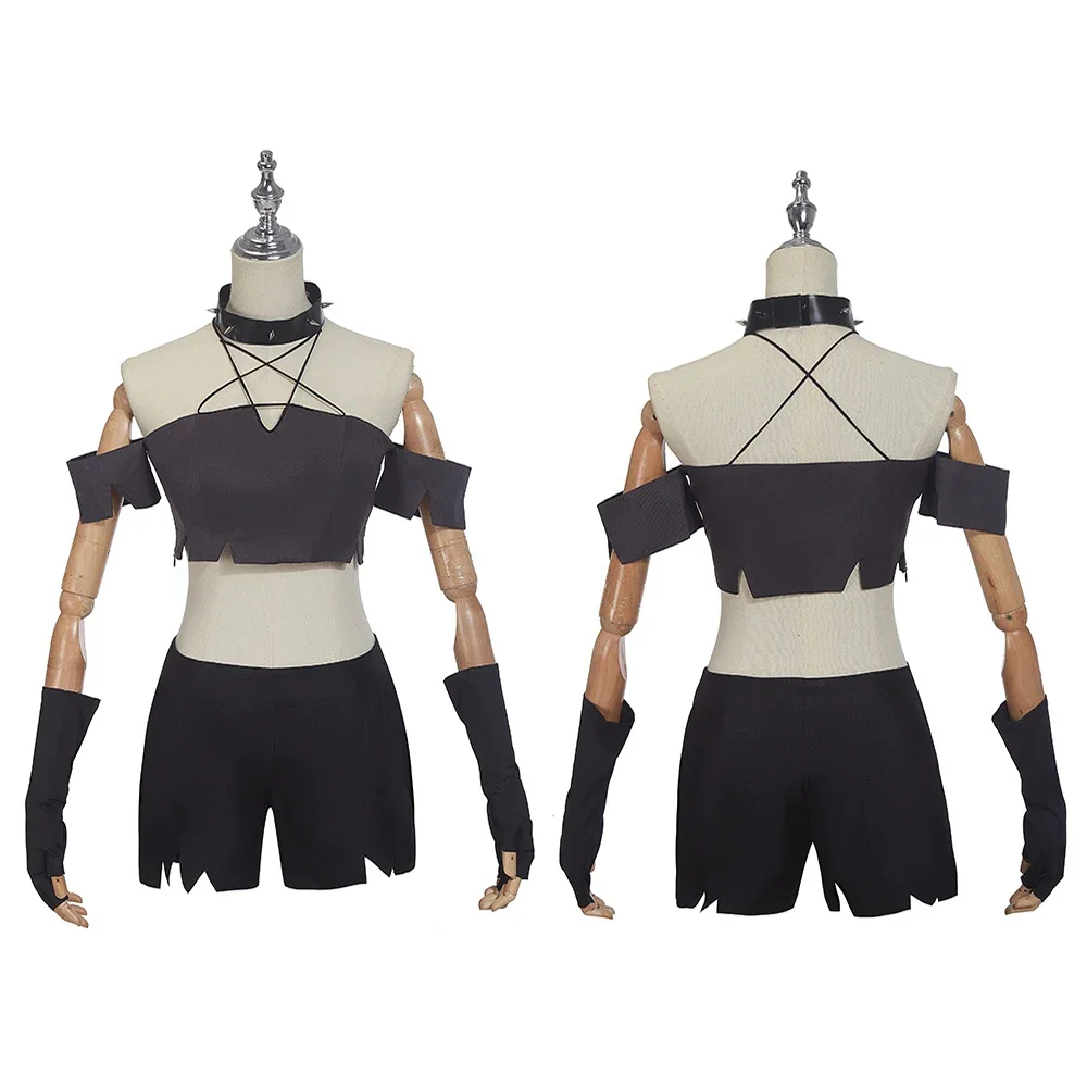 

Anime Loona Cosplay Helluva Boss Costumes for Women Adult Sexy Halter Neck Vest Shorts Suit Black Outfits Halloween Party