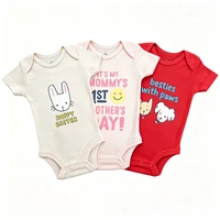 1PCS Newborn Baby Clothing 2026 Summer Short Sleeve Baby Boy Girl Clothes 100% Cotton Solid Kids Baby Bodysuits & Jumpsuits 1