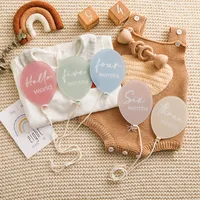 13Pcs Baby Acrylic Balloon Milestone Cards Number Monthly Memorial Photography Accessories For 0-12 Months Newborn Birth Gift 4