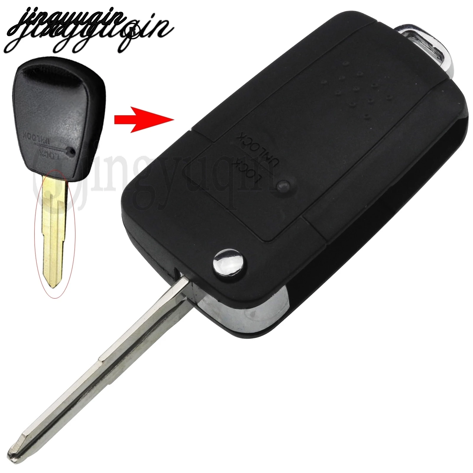 

Jingyuqin 1 кнопка для Hyundai h1 Getz Accent Kia Rio Picanto Carens, модифицированный откидной складной чехол для пульта дистанционного управления, чехол с лезвием