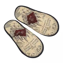 Magic Marauders Map House Slippers Women Comfy Memory Foam Potters Slip On Spa Slipper Shoes