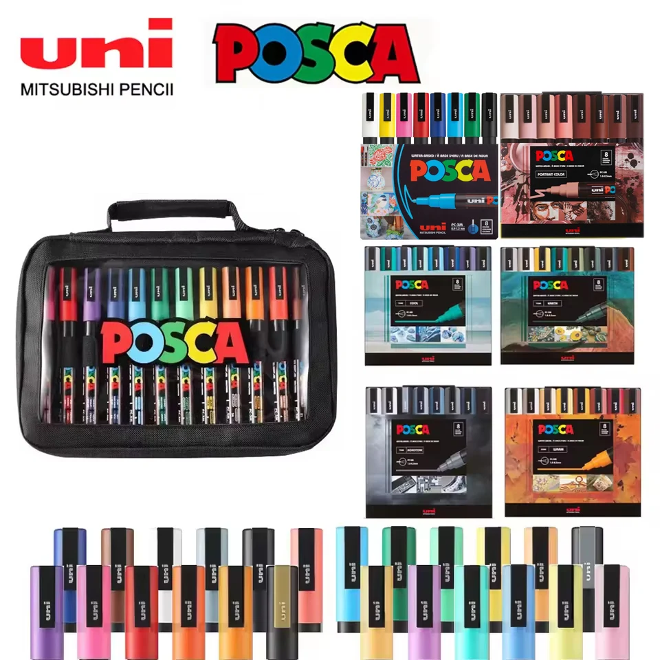 Uni Posca Color Markers Set Full Tip Size Permanent Graffiti Drawing Pens