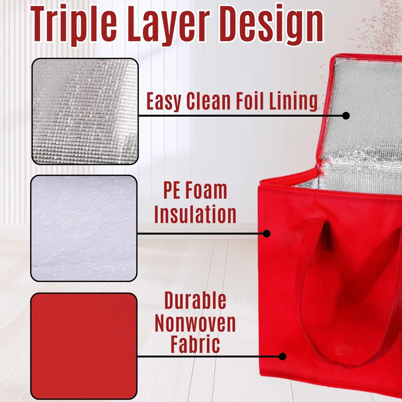 Portable Insulated Lunch Cooler Bag – Foldable Thermal Tote for Food, Drinks, Beer, Ice... - SKU ICB16782 - UGI Packaging