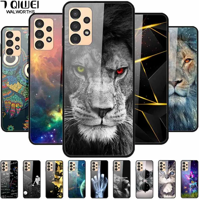 Case For Samsung A73 5g Cover Tempered Glass Hard Protective Back Cases 