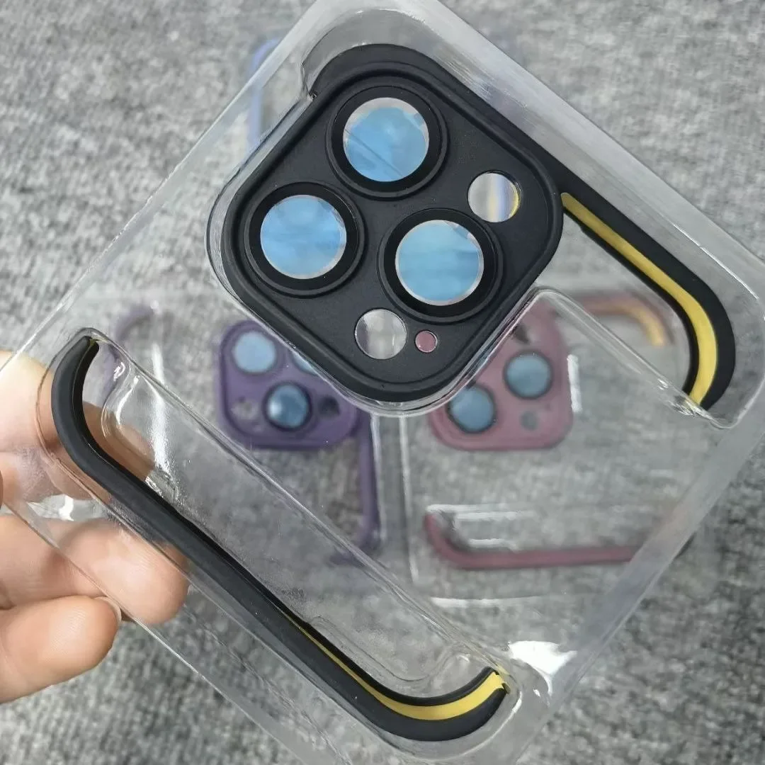 Shockproof Soft TPU Corner Pad Case with Frameless Silicone Bumper and Lens Film
