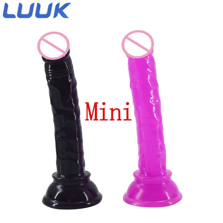 LUUK Mini Dildo Rubber Dick Realistic Blood Vessel Imitation Penis Imitator for Man Woman No Vibrator Masturbation Adult Toys