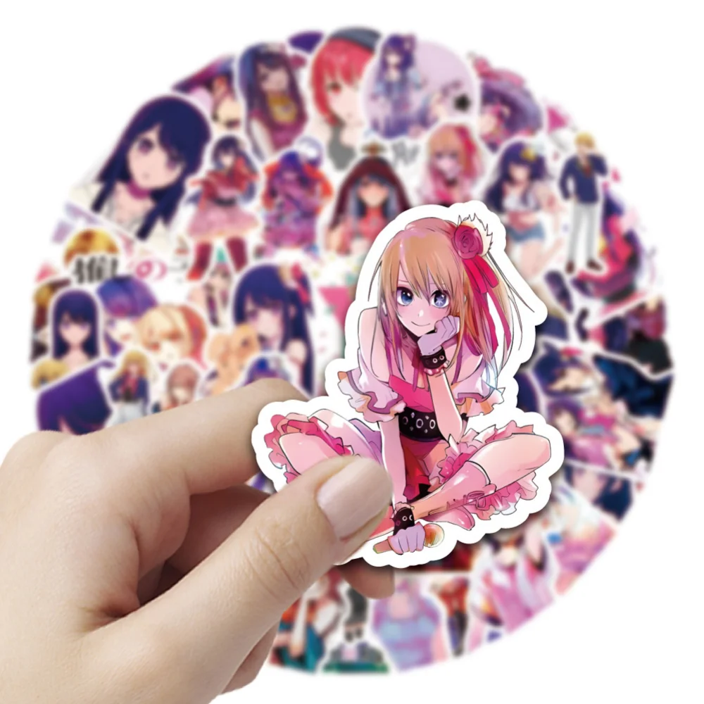 

50/100Pcs Oshi no Ko Sticker Set for Laptop Guitar Scrapbook and Journals Gift for Boys Girls Teens Birthday Decal