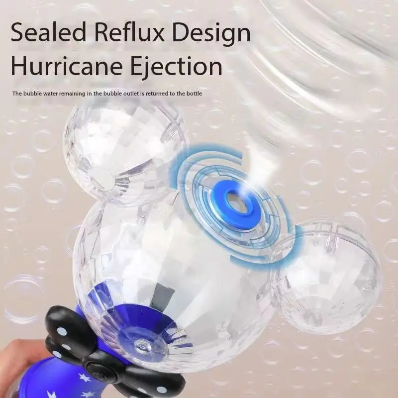 Miniso Cartoon Mickey Mouse Automatic Blowing Bubble Stick Lighting&music Waterproof Toy For Kids Girl toy Gifts 4