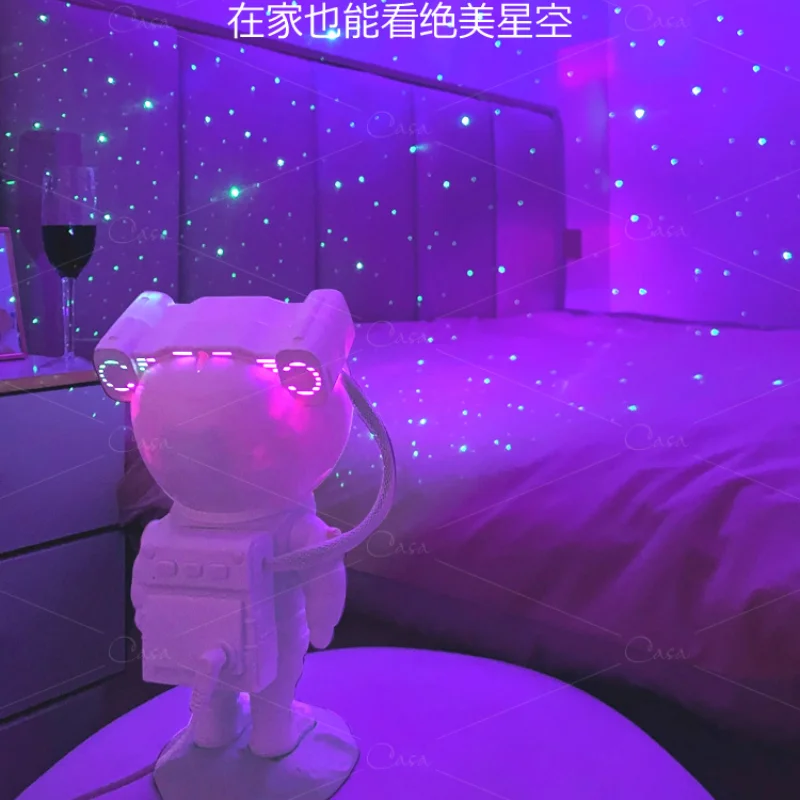 Starry Sky Projection Room Creative Astronaut Bedroom Bedside Atmosphere Spaceman Small Table