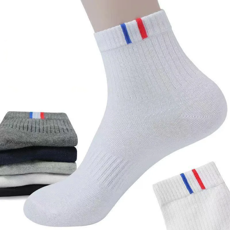 5 Paar Herren Frühling Sommer Herbst Winter Socken Männer Docht Schweiß atmungsaktiv verdickt Mid-Tube solide vier Jahreszeiten Sports ocke – Detail 2