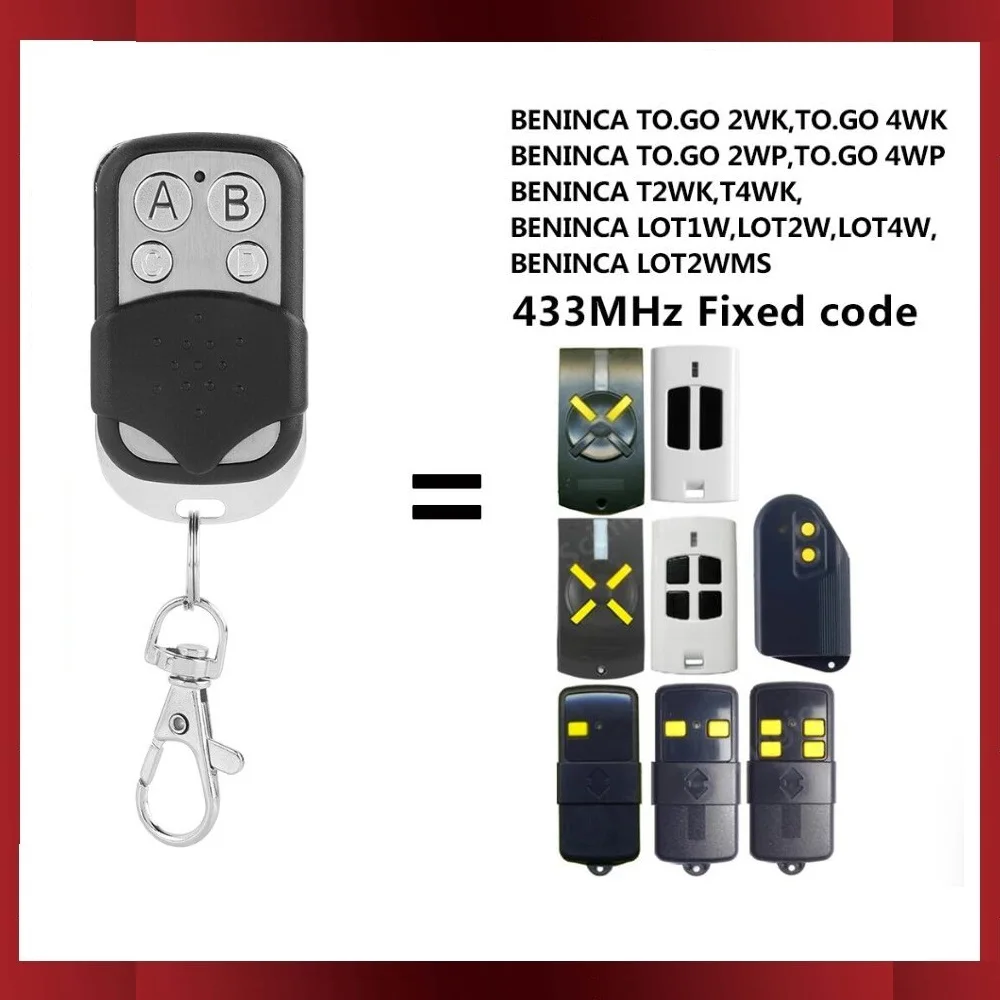 

Copy For BENINCA 433MHz Garage Door Remote Control Clone 433.92MHz Fixed Code Opener Transmitter Gate Key Fob